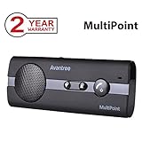 Avantree 10BP MULTIPOINT Bluetooth V4.0 Hands-Free Visor Car Kit, Support GPS, Music, Wireless in Car Handsfree Speakerphone Compatible with iPhone, Samsung Smartphones