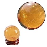 Wixine 1Pcs 40mm Yellow Citrine Quartz Crystal
