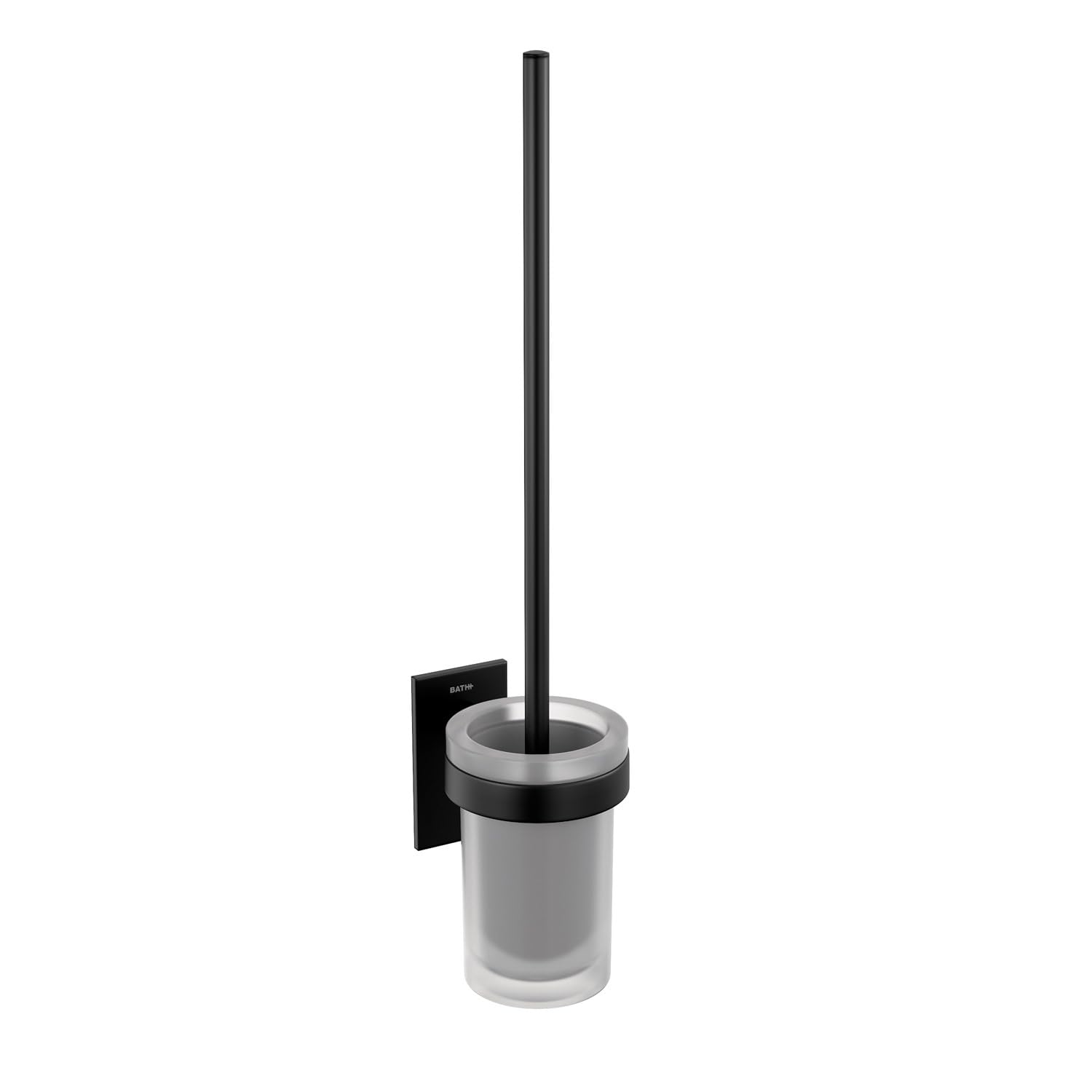 COSMIC Toilet brush holder Black Matte Adhesive Measures 38.5 x 11 x 8 cm