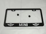 Mini Cooper Black License Plate Frame with Caps