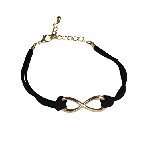 Wrapables Leather Infinity Bracelet, Black