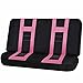 U.A.A. INC. SC-102C-PK Front & Back Seat Cover Steering Universal -Pink