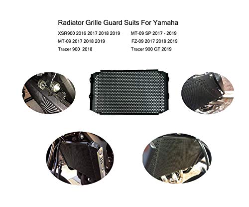 Motorcycle MT09 FZ-09 XSR900 Radiator Grille Guard Protector Cover for Yamaha XSR900 2016-2019 MT-09 2017-2019 FZ-09 2017-2019 Tracer 900 2018 MT-09 SP 2017-2019 (Black, MT-09 FZ-09 XSR900) - Thumbnail 2