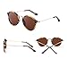 JIM HALO Retro Polarized Round Sunglasses for Women Vintage Small Mirror Glasses (Tortoise/Polarized Brown)