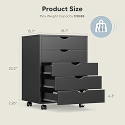 OLIXIS 5 Drawer Mobile File Cabinet Under Desk