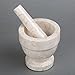 Evco International Natural Marble Stone Mortar and Pestle Set Guacamole Molcajete Bowl, Kitchen Spices, Herbs, Pesto Grinder, 4