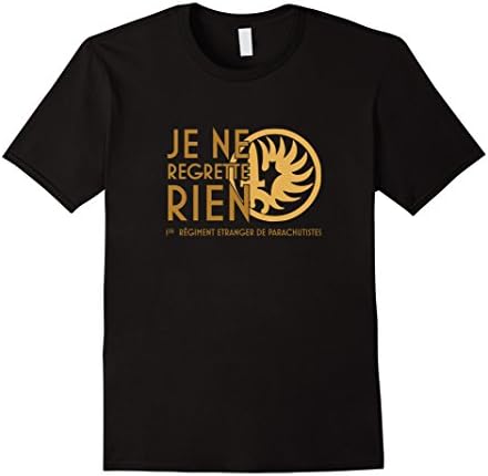 Mens Je ne regrette rien, 1Rep Legion Etrangere T-Shirt Large Black