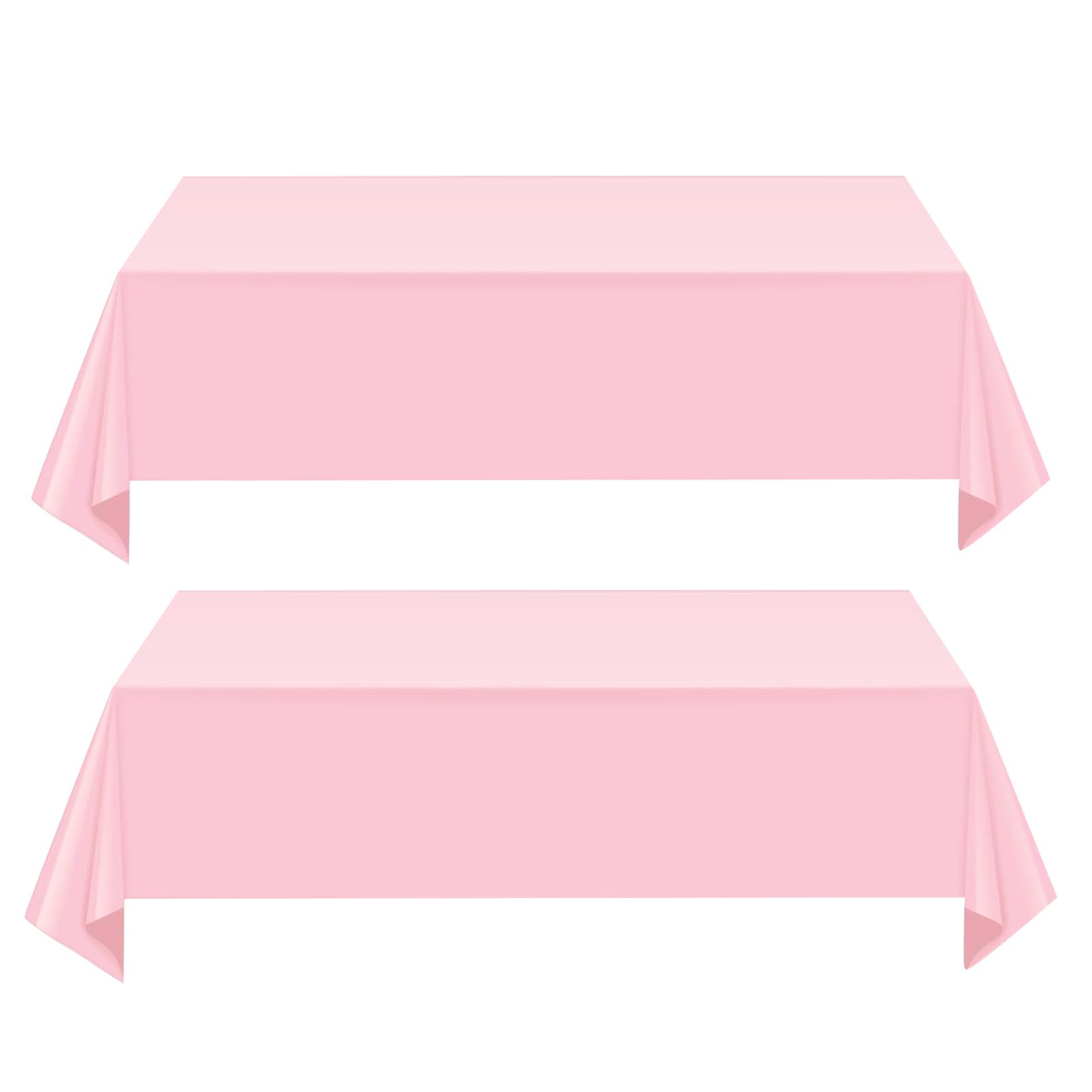 yayafunfun 2Pcs Plastic Pink Table Cloths Party, 137x274cm Pink Party Supplies Decorations Large Rectangular Plastic Table Cloth Table Cover for Picnic,Dining,Baby Shower,Girls Birthday Tablecloths