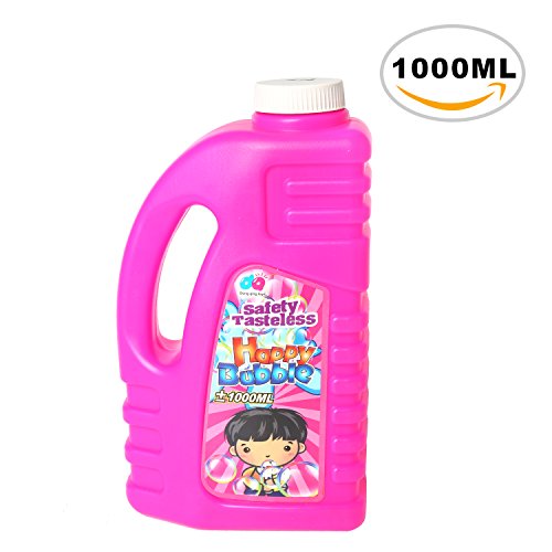 rainbow yuango 1000ML Safety Tasteless Big Bubbles Solution Refill 34 Ounces Gazillion Bubble Bottle Replacement Non-Toxic Premium Soap Bubble Liquid Refill Bubble Juice(Pink)