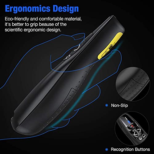 Gnker R400 Wireless Presenter, Red Laser Pointer PowerPoint Clicker | 2.4Ghz USB, Windows & Mac, for PowerPoint Keynote presentations