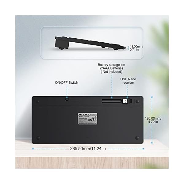 TECKNET-24G-Wireless-Keyboard-For-Windows-1087VistaXP-and-Android-Smart-TV-Extra-Long-Battery-Life-UK-keyboard-Layout-and-Whisper-Quiet-Keyboard-Design TECKNET 2.4G Wireless Keyboard For Windows 10/8/7/Vista/XP and Android Smart TV, Extra Long Battery Life, UK keyboard…