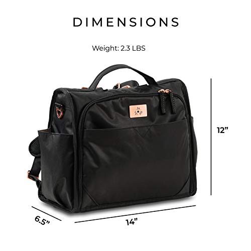 JuJuBe Multi Functional Diaper Backpack | Diaper Bag to Messenger Bag with Changing Pad | Classical Convertible | Graphite, One Size