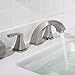PARLOS Widespread Double Handles Bathroom Faucet with Pop Up Drain and cUPC Faucet Supply Lines, Brushed Nickel, Doris 14172