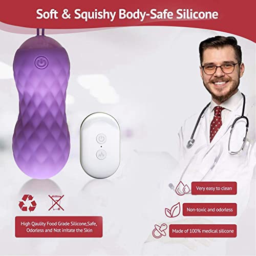 Thrusting Bullet Vibrator for Women Remote Control, Clit & G-spot Vibrating Balls with 7 Modes Vibrant Machine, Clitoral Adult Sex Toys, USB Rechargeable, Waterproof Purple