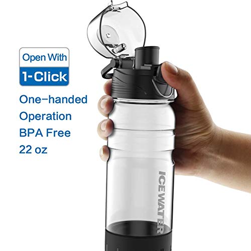 ICEWATER 3-in-1 Smart Water Bottle(Glows to Remind You to Stay Hydrated)+Bluetooth Speaker+ Dancing Lights,22 oz,Stay Hydrated and Enjoy Music,Great Gift (Black)