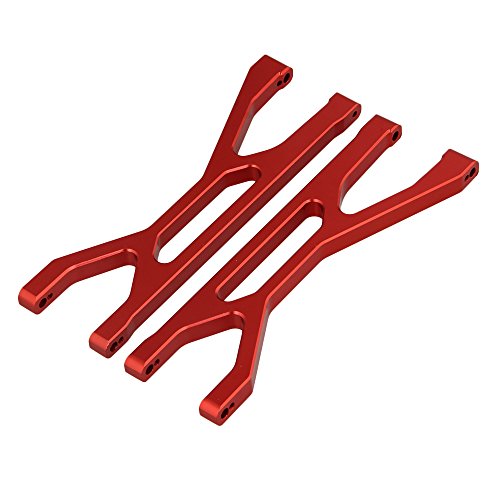 2PCS Front/Rear Upper Suspension Arm(Al.) for TRAXXAS XMAXX RC1:5 Electric Largefoot Car 7729 Aluminum Alloy (Red)