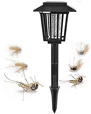 itifu Solar Powered Bug Zapper Light, Solar Mosquito Killer Insect Killer Indoor Outdoor Fly Pest Trap Lamp Portable Garden Lawn Light(Black)
