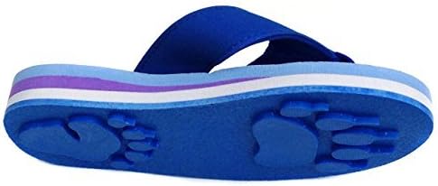 Bear Blue Medium Kids Paw Print Flip Flops fun for Beach, Trail and Pool. Enjoy Your Free Coloring Book After Purchase.