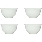 White Porcelain Cups 1.6oz Set of 4, Small Chinese Tea Cups 45ml White | Ceramic Teacup Traditional Tea Tasting Cup，Mini Sample Cups for Gongfu Tea Ceremony