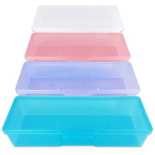 Beauticom Personal Box Storage Case for Professional Manicurist Nails Pedicure (Large Size) (40 Pieces Mix Color, Mix Color: Pink, Blue, Frosted, & Purple)
