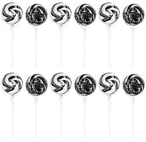 Black and White Swirl Lollipops - 12 Suckers