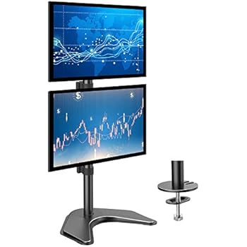 monitor stand dual stack desk mount vertical monitors screen huanuo standing computer clamp base inch lcd fits holder grommet