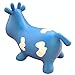 AppleRound Blue Cow Bouncer with Hand Pump, Inflatable Space Hopper, Ride-on Bouncy Animal
