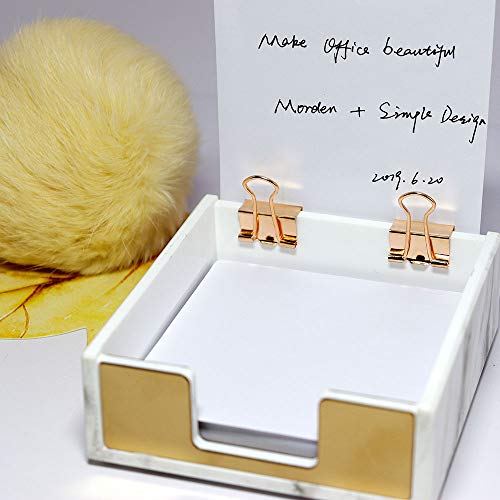 MultiBey Staples Removers Puller Tool Gold Steel Jaws & Desktop Set Self Stick Note Holders Office Stationery Desk Accessories Set,Marble Texture with Gold - Thumbnail 3