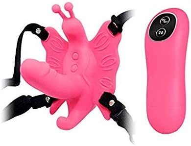 Remote Control Strap on Butterfly Wearable Vibradór for Women - Rose Red
