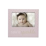Little Blossoms by Pearhead Photo Frame, Born to Sparkle Keepsake, Baby Girl Nursery Gallery Wall, Pink