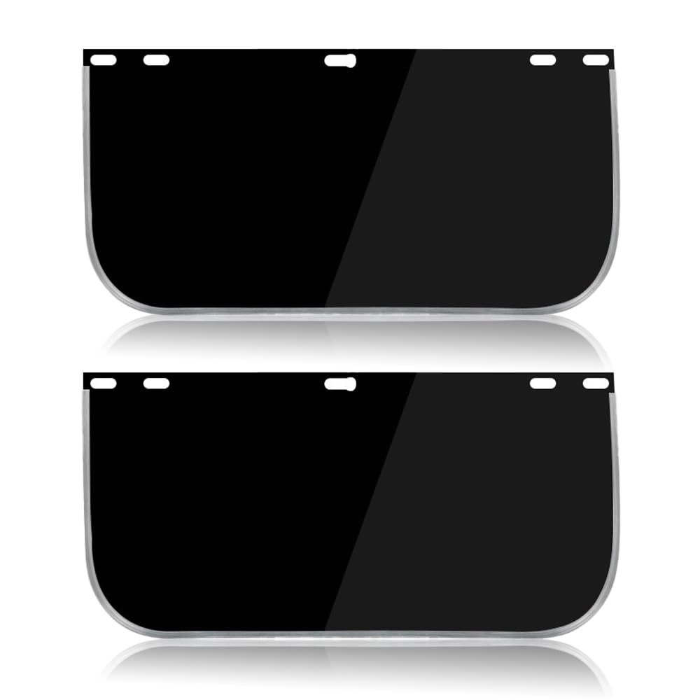 Hojalis 2 Pcs Face Shield Replacement Lens, 40x20cm Face Shield Visor, Tinted Full Face visor Shield Compatible with Hobart 770580, Protective Safety Visor for Welding, Grinding, Cosplay(15.5 x 8inch)