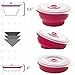 Collapse-it Silicone Food Storage Containers - BPA Free Airtight Silicone Lids, 4 Piece Set of 6-Cup & 4-Cup Collapsible Lunch Box Containers - Oven, Microwave, Freezer Safe