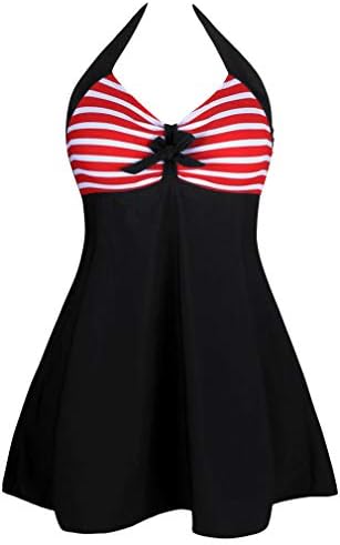 Women's Retro Swimming Costume Dress Swimsuit Skirtini Plus Size Bikin