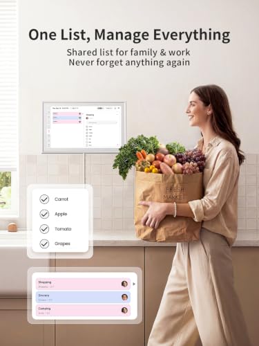 Digital Calendar Wall Touch Screen, 10.1 Inch Smart Chore Chart & Family Schedule Organizer, No Subscription Electronic Calendar for Family, Meals, Photo Display, Wall/Desk Mount, Gifts for Women Men