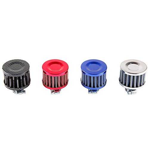 Oda 12mm Car Mini Carbon Fiber Cone Cold Air Intake Filter Universal Car Motor Cone Cold Clean Air Intake Filter Turbo Vent Blue - Thumbnail 3
