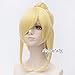Hot Anime Light Blonde Girls Straight Wig+50cm Ponytail+Cap
