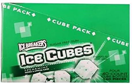 Ice Breakers Ice Cubes, Gum Spearmint X 2 (Package Quantity 2) Bottle, Count 4 (40Pcs) X 2 (Package Quantity 2) Gum - (Buy Bulk at a Wholesale Price)
