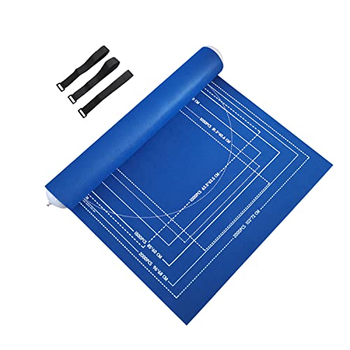 TINYOUTH Jigsaw Puzzle Roll Up Mat for 1000/1500/2000pcs Puzzle, 1.5mm Foldable Jigsaw Mat Puzzle Storage with Inflator/Straps for Round/Square/Rectangle Puzzle, Blue