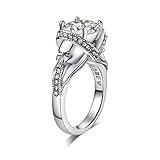 CZ Skull Engagement Ring for Women Gothic Aphrodite Simulated Diamond Ring
