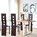 Giantex Set of 4 Dining Chairs, Heavy Duty Iron Frame, Ergonomic Curved Backrest, High Back Elastic Seat Home Furniture, Ideal for Dining Room, Kitchen and Restaurant, Home Chair Set