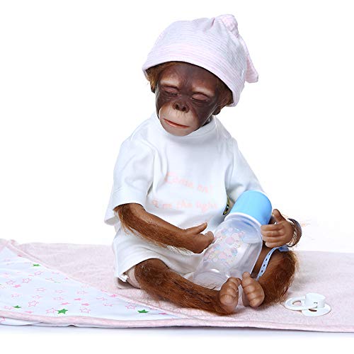16inch 42cm Reborn Monkey Doll Hand Crafted with Soft Silicone Cotton Body Realistic Cute Sleeping Babies Toy 並行輸入品 : iCradle: Reobrn Monkey \u0026 Alien Baby Dolls