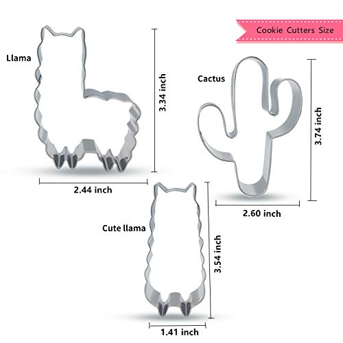 image for Bonropin Llama Cactus Plaque Frame Shaped Cookie Cutter Set(5 Pieces),