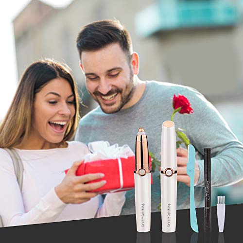 Eyebrow Hair Remover, DreamCatching Electric Eyebrow Trimmer Epilator for Women, Portable Painless Eyebrow Razor with Light (Battery Not Included), White - Thumbnail 6