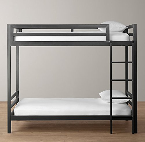 CASA FERRO Litera Individual de Acero Reforzado para Niños y Adultos - Soporta 400 kg - Estructura Industrial Doble Nivel 100 × 203 x 170 cm - Fabricada en México (Acero Negro)