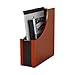 Rolodex Wood and Faux Leather Magazine File, Mahogany and Black (81768)