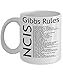 Gibbs Rules Mug - TV Series Inspired 11-oz Funny NCIS Gibbs Rules Coffee Cup Mug Made of White Ceramic with Large Handle is Perfect Gift Idea for NCIS Fan - By: Trinkets & Novelty