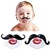 Hibery 2Pcs Mustache Pacifier, Funny Gentleman Mustache, Cute Baby Handlebar, Funny Baby Pacifiers for Newborn, BPA Free Latex Free Made with Toddler Soft Silicone