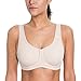 SYROKAN Women's Max Control Solid High Impact Plus Size Underwire Sports Bra Beige 42D