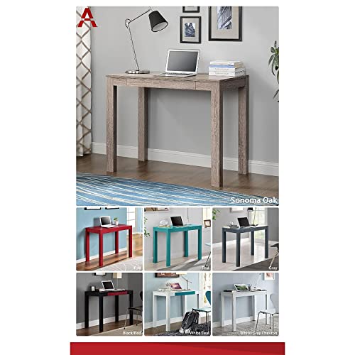 Ameriwood Home Parsons Computer Desk with Drawer, Black Pricepulse