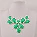 Jane Stone Fashion Gold Tone Bubble Collar Necklace Statement Chunky Jewelry for Women (S-emerald)